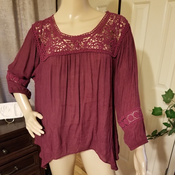 Jolt Tops - Jolt Sheer purple xl blouse